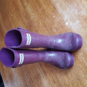 Hunter Purple Glitter Rain Boots